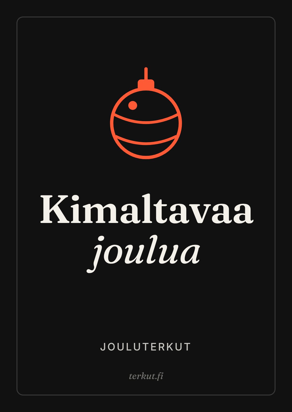 Kimaltavaa joulua